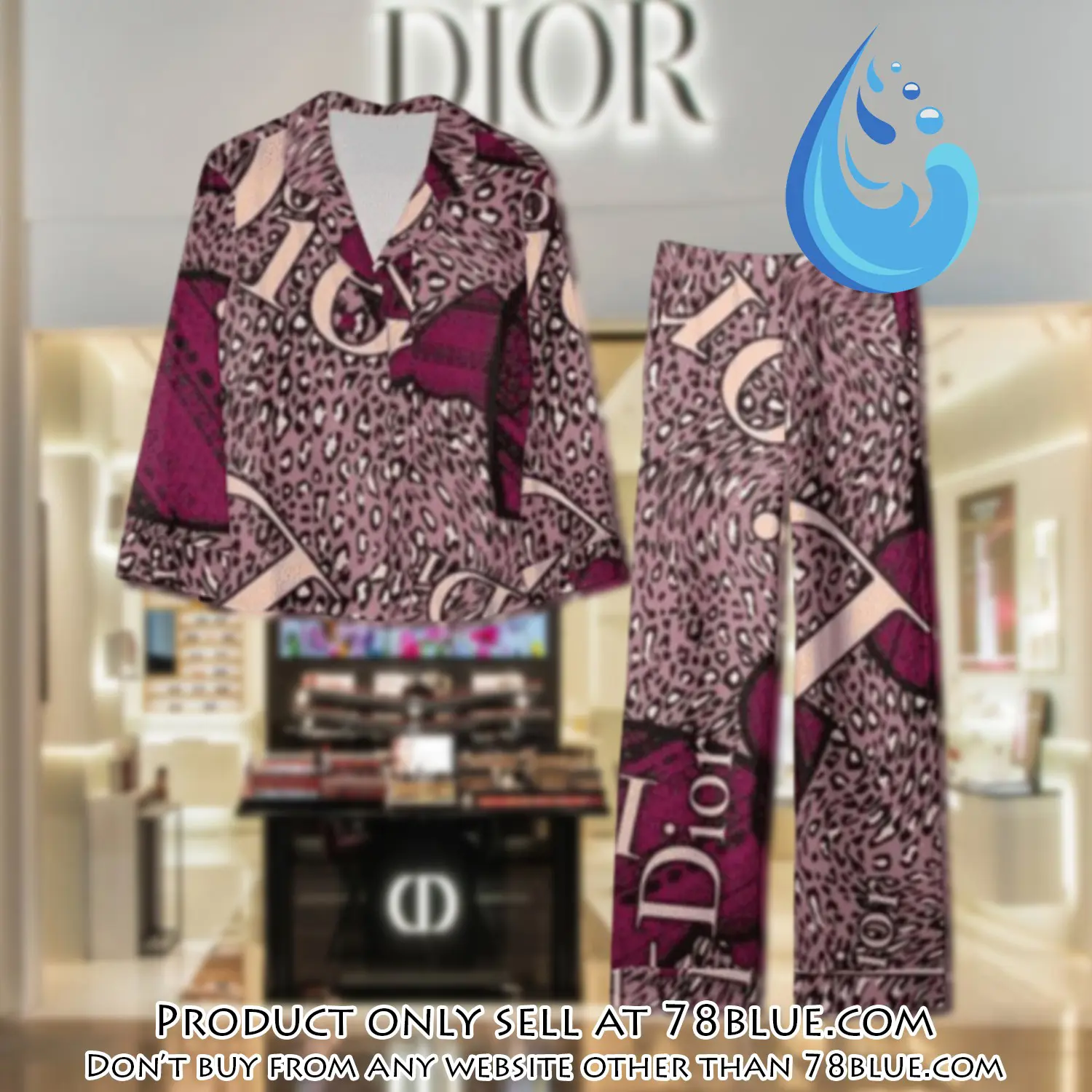 Trending luxury dior satin pajama set pjs1045 78b2038900